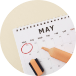 Date marked in a calendar